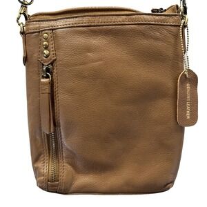 Great American Leather Works‎ Crossbody Brown Shoulder Bag Handbag Multi Pockets